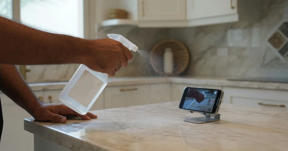 Hands-on kitchen demo of a home cleaner filmed as a short paid-social product video